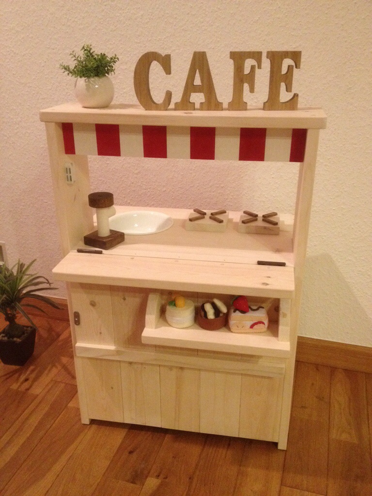おままごとキッチン オープンカフェタイプLLWワイドサイズ